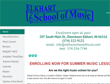 Tablet Screenshot of elkhartschoolofmusic.com